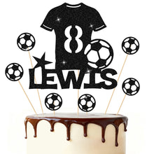 Load image into Gallery viewer, Football Cake Topper Personalised Birthday Cake Decorations Football Gifts for Kids Boys Men Husband Daddy Grandpa
