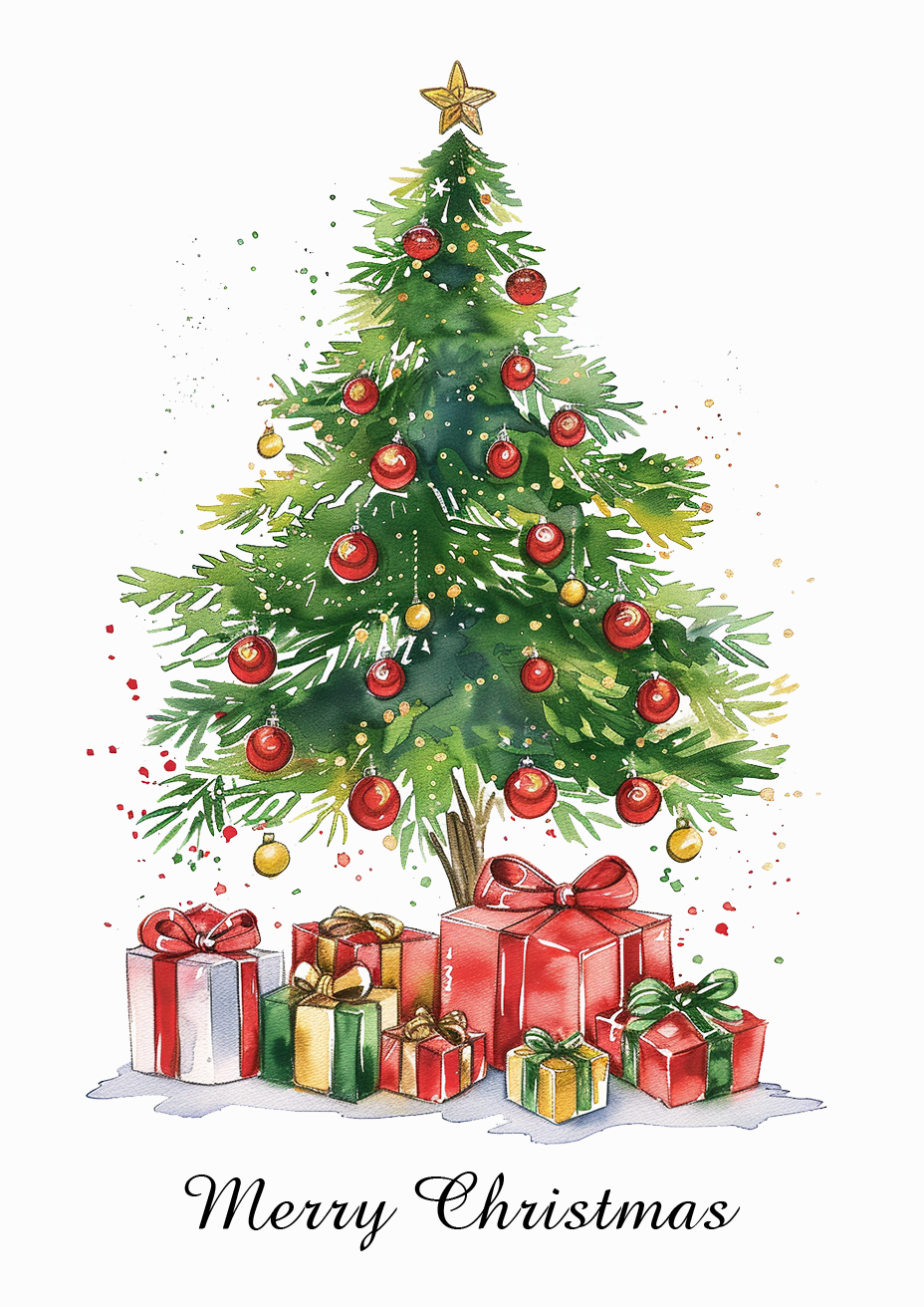 Christmas Trees Gift Merry Christmas Card