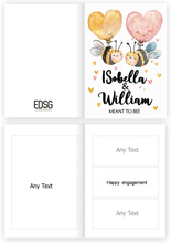 Load image into Gallery viewer, Two Bees With hearts  Personalised engagement Card

