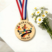 Load image into Gallery viewer, Personalized Colorful Wooden Medals

