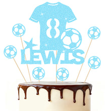 Load image into Gallery viewer, Football Cake Topper Personalised Birthday Cake Decorations Football Gifts for Kids Boys Men Husband Daddy Grandpa
