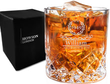 Load image into Gallery viewer, Personalised Whiskey Glass for Men Engraved Whiskey Tumbler Glass
