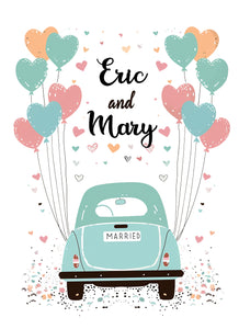Personalised Married Wedding Card with Any Names