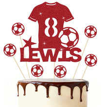 Load image into Gallery viewer, Football Cake Topper Personalised Birthday Cake Decorations Football Gifts for Kids Boys Men Husband Daddy Grandpa
