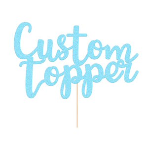 Personalized Cake Topper with Any Text Numbers Double Sided Glitter