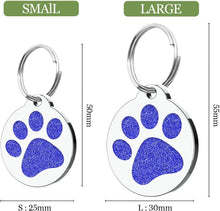 Load image into Gallery viewer, EDSG Glitter Paw ID Tag for Puppy Cat (Purple-Round, S)
