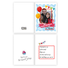 Load image into Gallery viewer, Personalised Birthday Cards Greeting Cards with Any Photo &amp; Name
