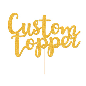 Personalized Cake Topper with Any Text Numbers Double Sided Glitter