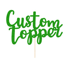 Load image into Gallery viewer, Personalized Cake Topper with Any Text Numbers Double Sided Glitter
