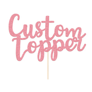 Personalized Cake Topper with Any Text Numbers Double Sided Glitter