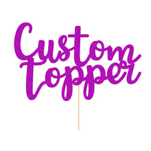 Load image into Gallery viewer, Personalized Cake Topper with Any Text Numbers Double Sided Glitter
