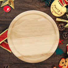 Load image into Gallery viewer, Rustic 25x25cm Oak Wood Cutting Board - Durable Circular Serving Platter
