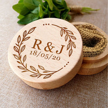 Load image into Gallery viewer, Personalised Wedding Ring Box Engraved Ring Bearer Box Wood Proposal Ring Box Custom Gift for Engagement Anniversary Wedding Jewellery Accessories

