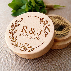 Personalised Wedding Ring Box Engraved Ring Bearer Box Wood Proposal Ring Box Custom Gift for Engagement Anniversary Wedding Jewellery Accessories