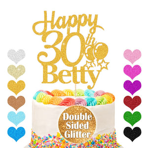 Personalised 30th Cake Topper with Bollon - EDSG