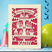 Load image into Gallery viewer, Personalised Birthday Card Cup Cake Style - EDSG
