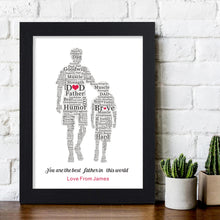Load image into Gallery viewer, Personalised Gift for Dad Daddy Father from Daughter Gift Idea for Fathers day Custom Gift for Him A4 Picture Frame for Happy Fathers Day
