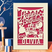 Load image into Gallery viewer, Personalised Birthday Card Laser Paper Cut Greeting Cards
