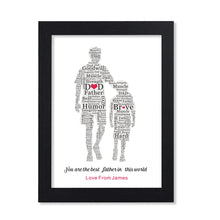 Load image into Gallery viewer, Personalised Gift for Dad Daddy Father from Daughter Gift Idea for Fathers day Custom Gift for Him A4 Picture Frame for Happy Fathers Day
