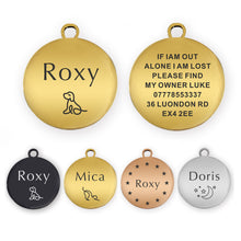 Load image into Gallery viewer, Dog Tags Personalised Name Engraved Stainless Steel Cat Pet Tags UK
