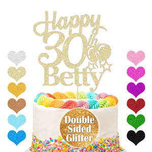 Personalised 30th Cake Topper with Bollon - EDSG