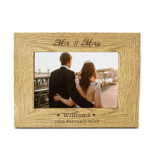 Load image into Gallery viewer, Personalised Engraved 7&quot; X 5&quot; Wood Photo Frame Wedding Gift - EDSG
