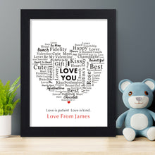 Load image into Gallery viewer, Personalised Gifts for Couples Her Him Wife Husband Girlfriend Boyfriend New Couple Gift Custom with Any Names Birthday Anniversary Word Art Keepsake Present
