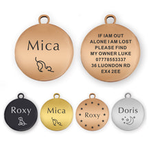 Load image into Gallery viewer, Dog Tags Personalised Name Engraved Stainless Steel Cat Pet Tags UK
