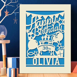 Personalised Birthday Card Laser Paper Cut Greeting Cards