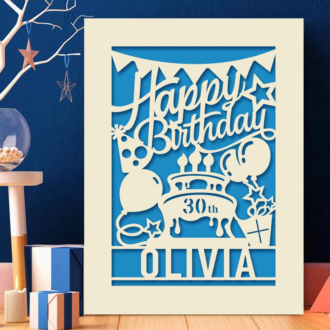 Personalised Birthday Card Laser Paper Cut Greeting Cards