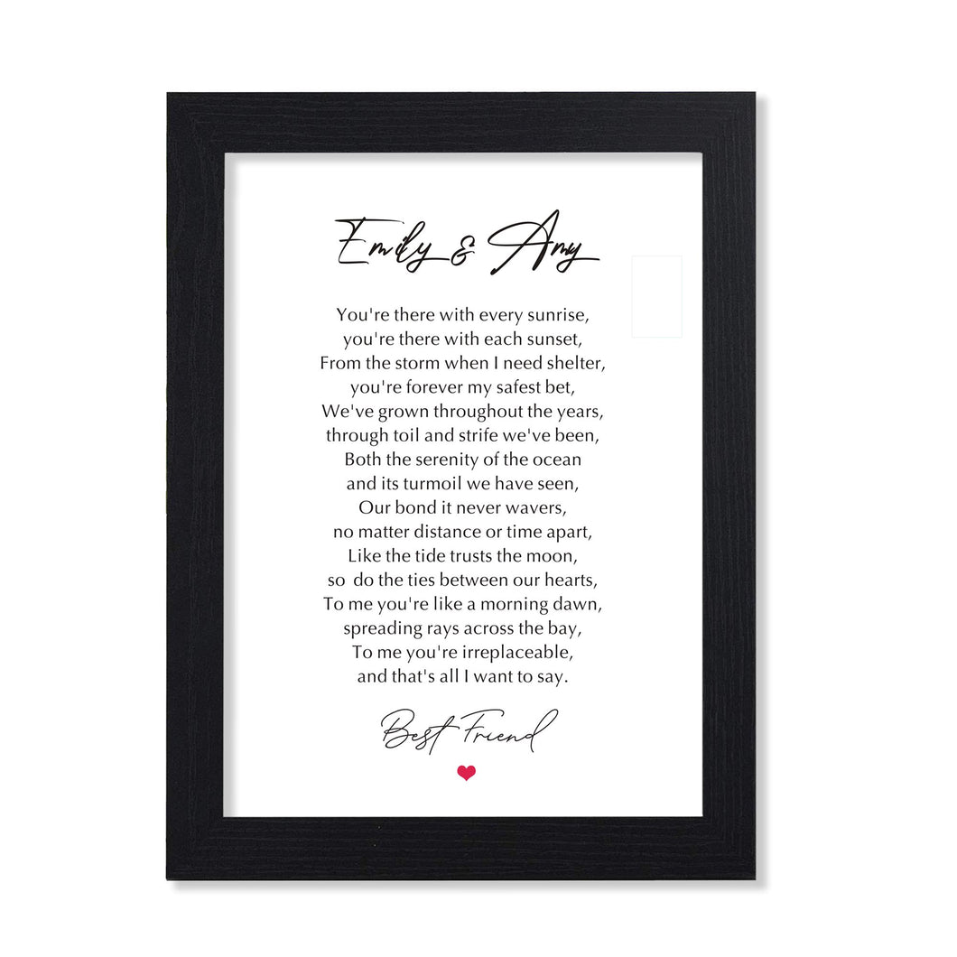 Personalised Gift for Her Best Friend Friendship Gift for BFF Funny Gifts for Him at Birthday Word Art Custom Any Names