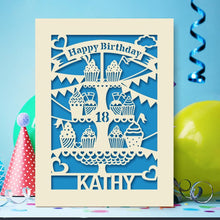 Load image into Gallery viewer, Personalised Birthday Card Cup Cake Style - EDSG
