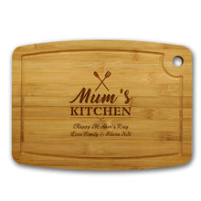 Load image into Gallery viewer, Personalised Chopping Board | Bamboo Cutting Board | Cheese Board Wedding Gift for Couples - Laser Engraved Housewarming Gift -Custom Wedding, Valentines or Anniversary Present for families
