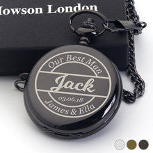 Load image into Gallery viewer, Personalised Engraved Usher Groomsmen Pocket Watch - EDSG

