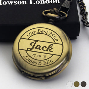 Personalised Engraved Usher Groomsmen Pocket Watch - EDSG
