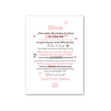 Load image into Gallery viewer, Personalised Gifts for Couples Her Him Wife Husband Girlfriend Boyfriend New Couple Gift Custom with Any Names Birthday Anniversary Valentines Day Keepsake Present
