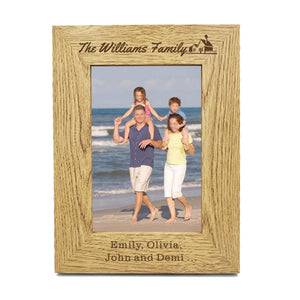 Personalised Engraved 7" X 5" Wood Photo Frame Family Gift - EDSG