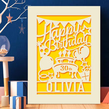 Load image into Gallery viewer, Personalised Birthday Card Laser Paper Cut Greeting Cards
