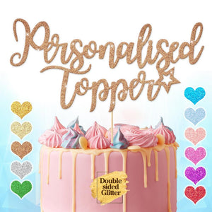 Personalised  Cake Topper Any Text Party Decoration - EDSG