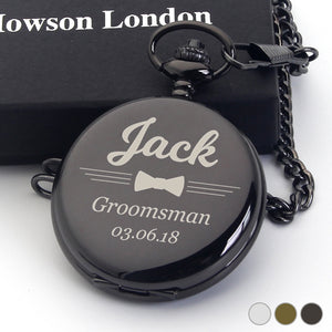 Personalised Engraved Pocket Watch Gift for Pageboy - EDSG