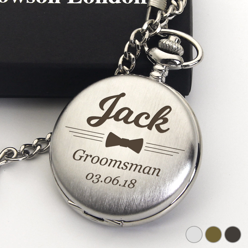 Personalised Engraved Pocket Watch For Groom Personalised Engraved