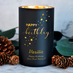 Personalised Scented Candle Natural Coconut Wax Candle Happy Birthday