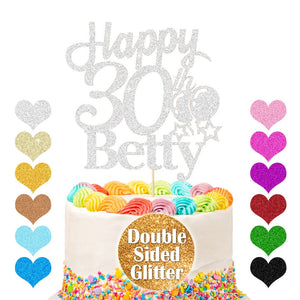Personalised 30th Cake Topper with Bollon - EDSG