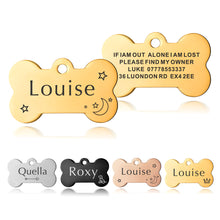 Load image into Gallery viewer, Dog Tags Personalised Name Engraved Stainless Steel Cat Pet Tags UK
