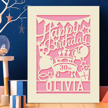 Load image into Gallery viewer, Personalised Birthday Card Laser Paper Cut Greeting Cards
