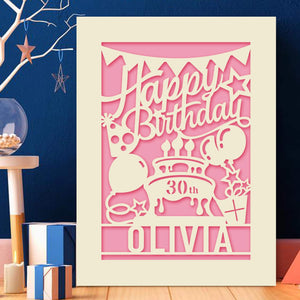 Personalised Birthday Card Laser Paper Cut Greeting Cards