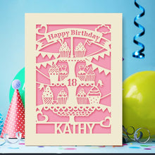 Load image into Gallery viewer, Personalised Birthday Card Cup Cake Style - EDSG
