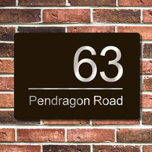 Load image into Gallery viewer, House Name Plaques Personalised Signs for Outside Black Aluminium
