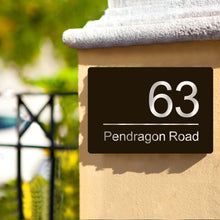 Load image into Gallery viewer, House Name Plaques Personalised Signs for Outside Black Aluminium
