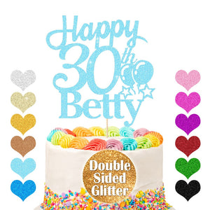 Personalised 30th Cake Topper with Bollon - EDSG